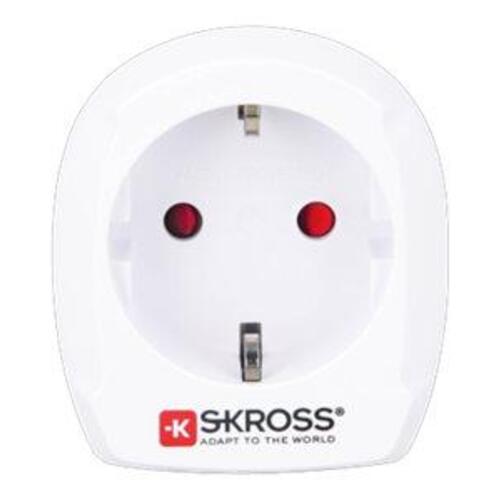 Rejseadapter til UK – SKROSS, Europa (CEE 7/7 & Europlug) til BS 1363, hvid