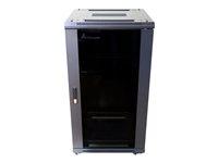 19" rackskab Extralink 27U 600×600  sort, gulvstående