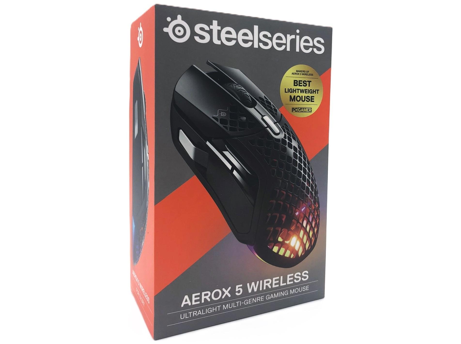 Gaming mus SteelSeries Aerox 5 trådløs/med kabel – mat sort
