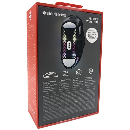 Gaming mus SteelSeries Aerox 5 trådløs/med kabel – mat sort