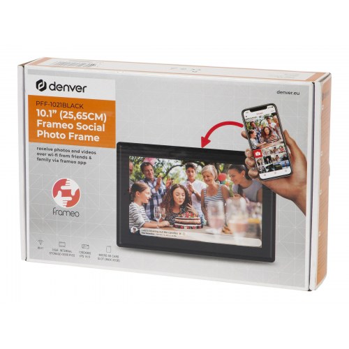 Digital fotoramme 10,1" – DENVER FRAMEO PFF-1021BLACK (sort, 16 GB)
