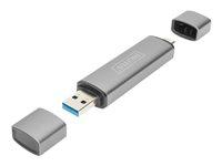 USB kortlæser DIGITUS DA-70886 - USB 3.0/USB?C (SD/microSD) billede