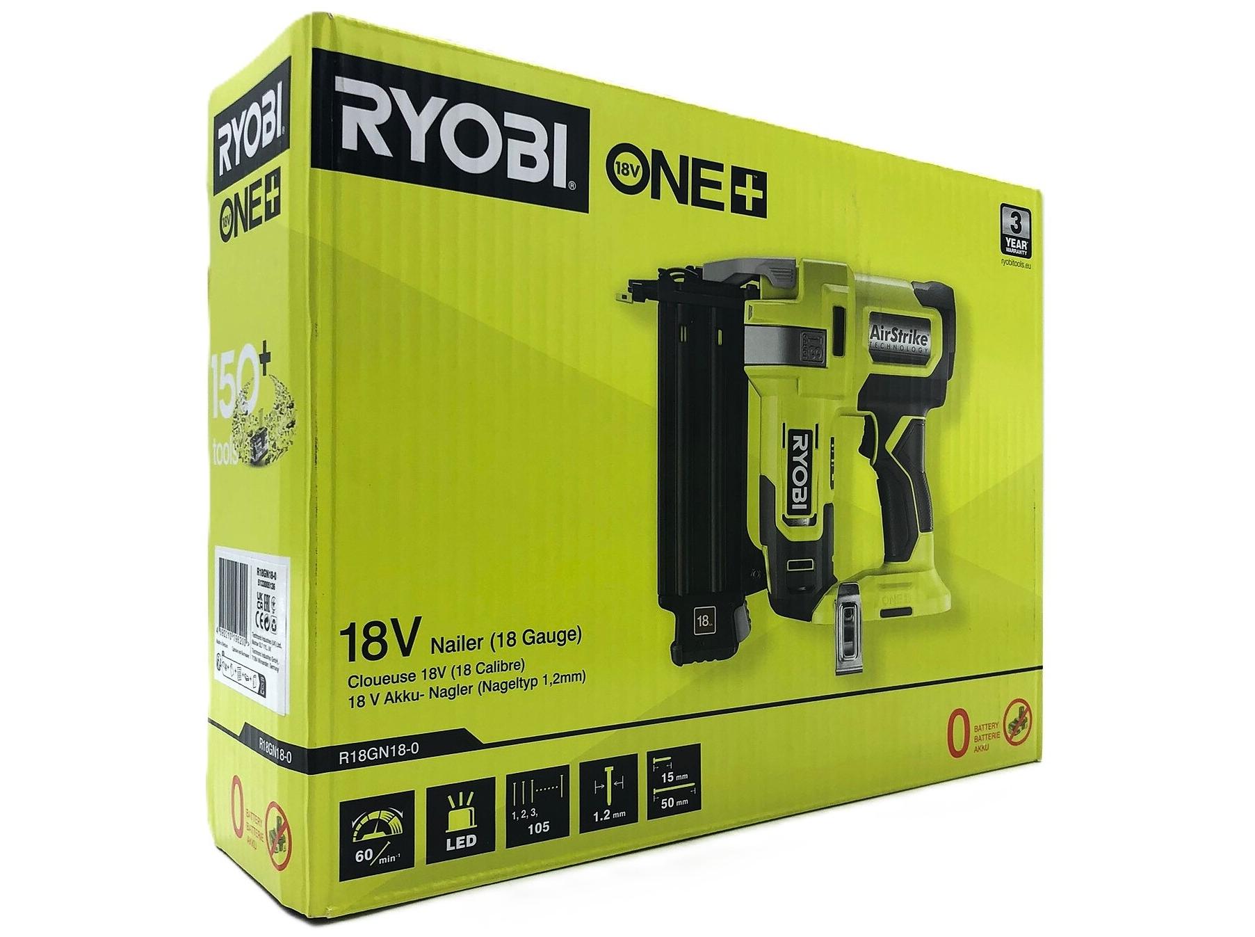 Dykkerpistol 18V Ryobi ONE+ R18GN18-0 – uden batteri og lader