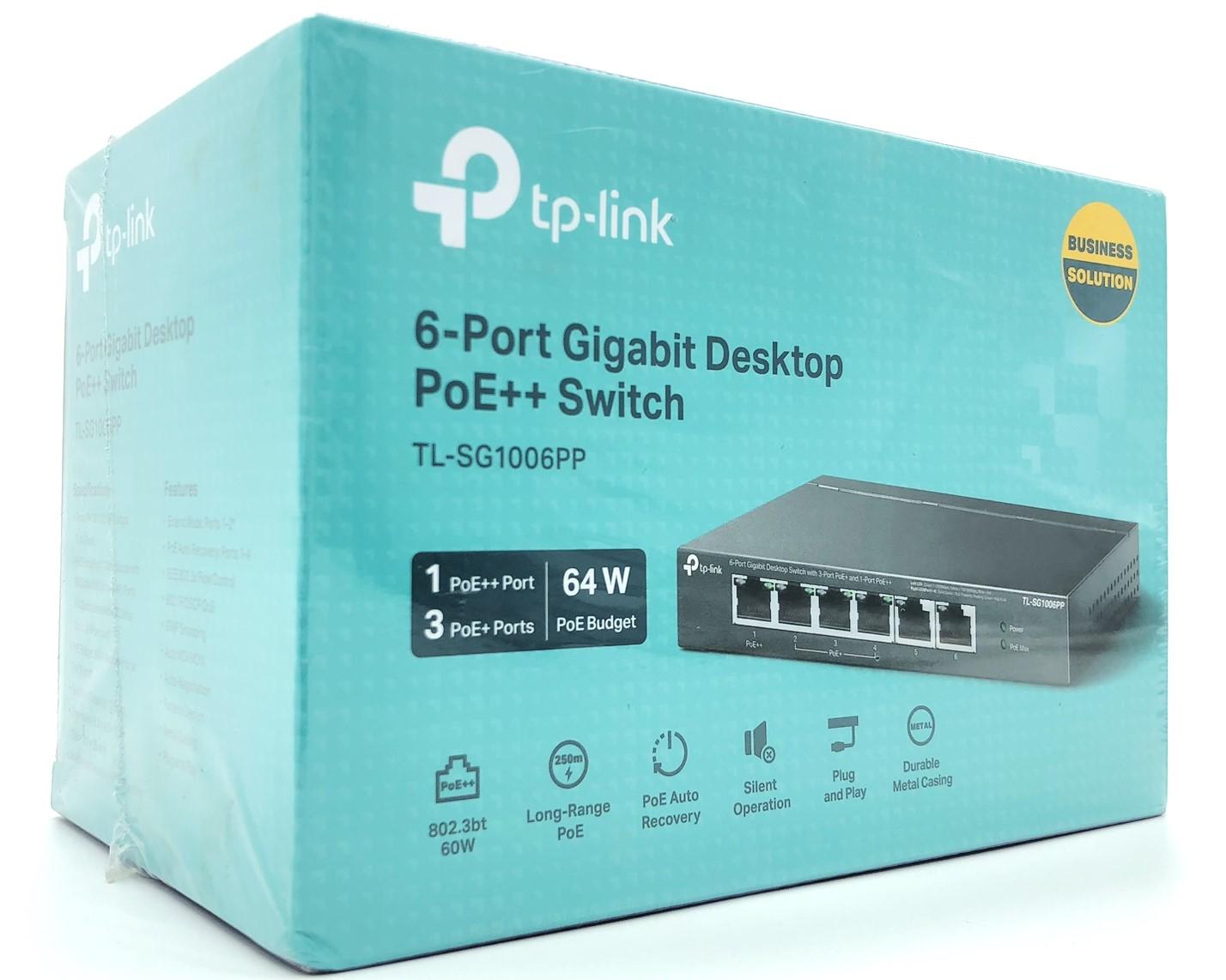Gigabit switch med PoE++ 6 porte - TP-Link TL-SG1006PP billede