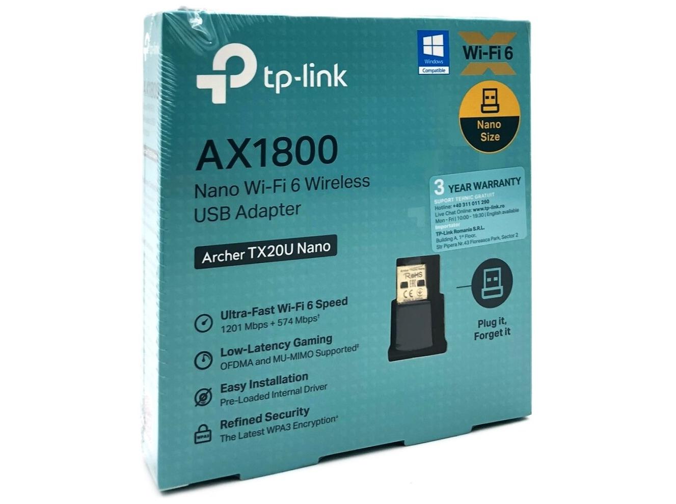 USB Wi-Fi adapter TP-Link Archer TX20U Nano (AX1800, Wi?Fi 6) billede