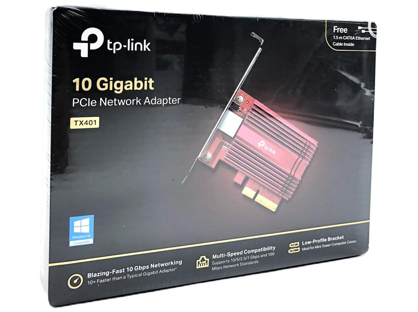 Netværkskort 10 Gigabit - TP-Link TX401 PCIe 3.0 x4 (lavprofil)