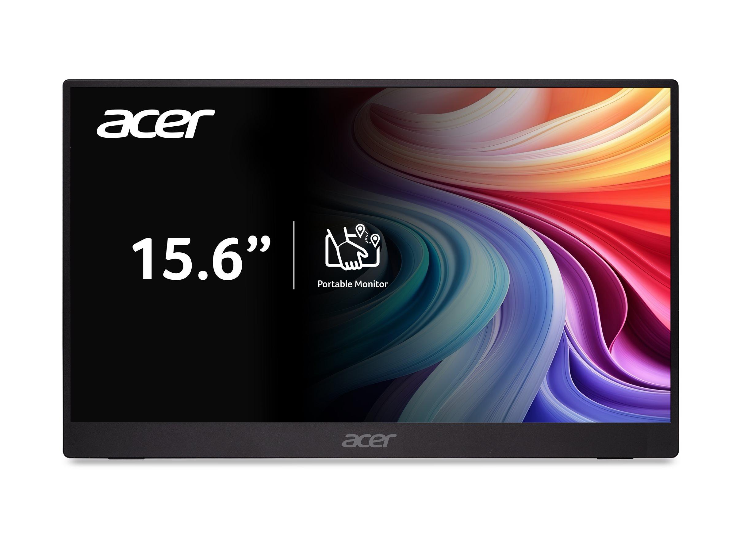 Acer PM161Q B1bmiuux - PM1 Series - LED-skærm - 16 (15.6 til at se) - bærbar - 1920 x 1080 Full HD (1080p) @ 60 Hz - IPS - 250 cd/m² - 1000:1 - 4 ms - HDMI, 2xUSB-C - højtalere - sort