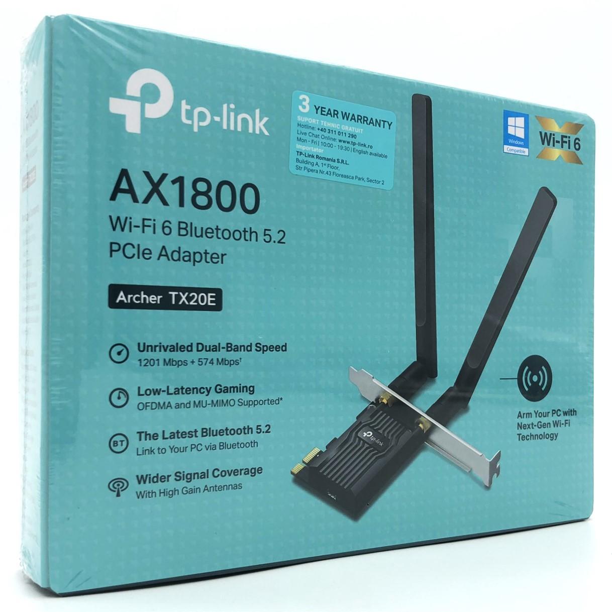 Wi?Fi 6 netværkskort PCIe - TP-Link Archer TX20E V2 med Bluetooth 5.2 billede