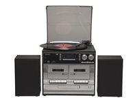 CD-afspiller med DAB radio – DENVER MRD-166 med pladespiller, dobbelt kassette og USB/SD