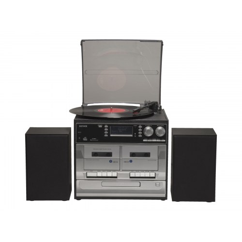 CD-afspiller med DAB radio – DENVER MRD-166 med pladespiller, dobbelt kassette og USB/SD