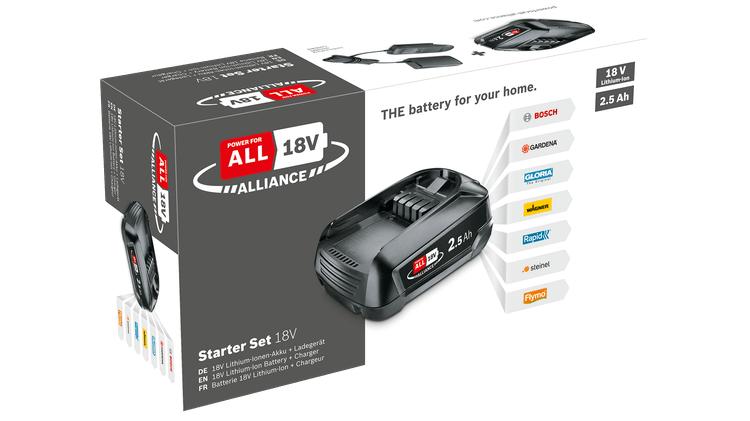 Batterisæt 18 V med lader - Bosch Power for All, 2,5 Ah