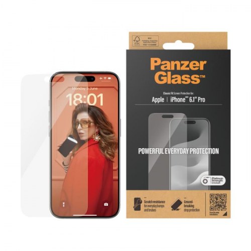 Skærmbeskyttelse PanzerGlass til iPhone 15 Pro – Classic Fit