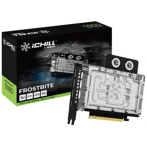 Grafikkort NVIDIA INNO3D iChill GeForce RTX 5080 Frostbite 16 GB (vandkøling)