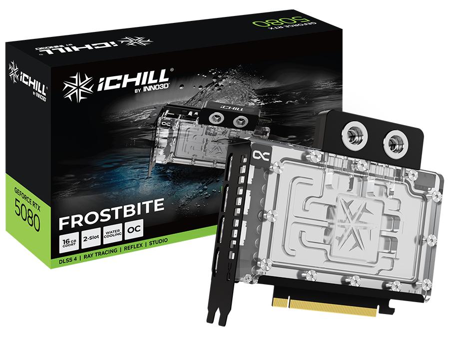 Grafikkort NVIDIA INNO3D iChill GeForce RTX 5080 Frostbite 16 GB (vandkøling)