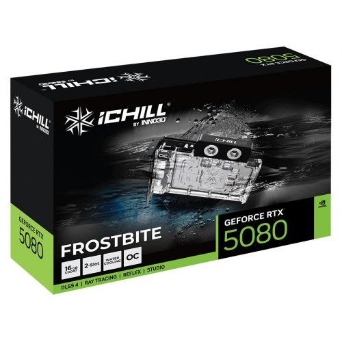Grafikkort NVIDIA INNO3D iChill GeForce RTX 5080 Frostbite 16 GB (vandkøling)