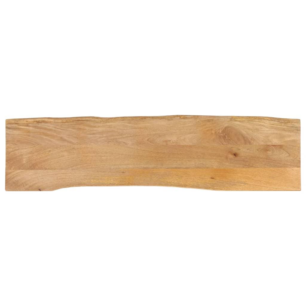 Bordplade i massivt mangotræ 160 x 40 x 2,5 cm med naturlig kant