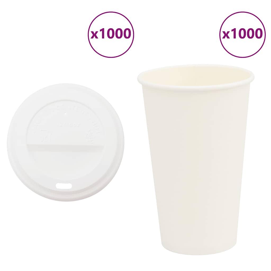 Kaffekopper af papir med låg 1000 stk. 16oz 400ml