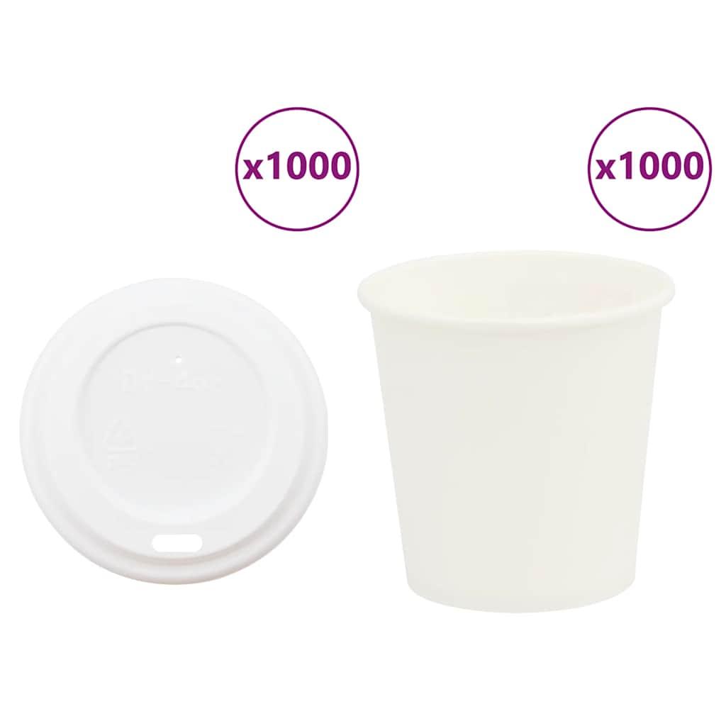 Kaffekopper af papir med låg 1000 stk. 4oz 100ml