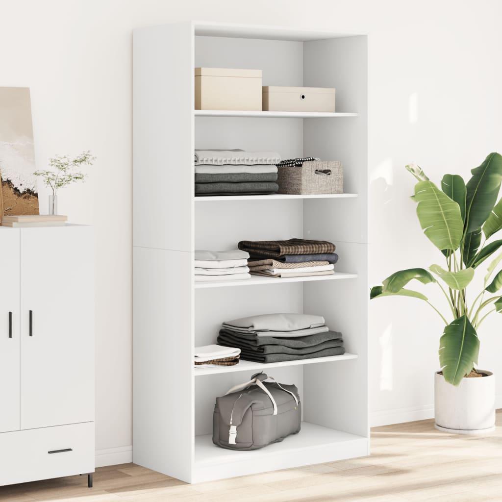 Klædeskab 100x50x200 cm konstrueret træ hvid