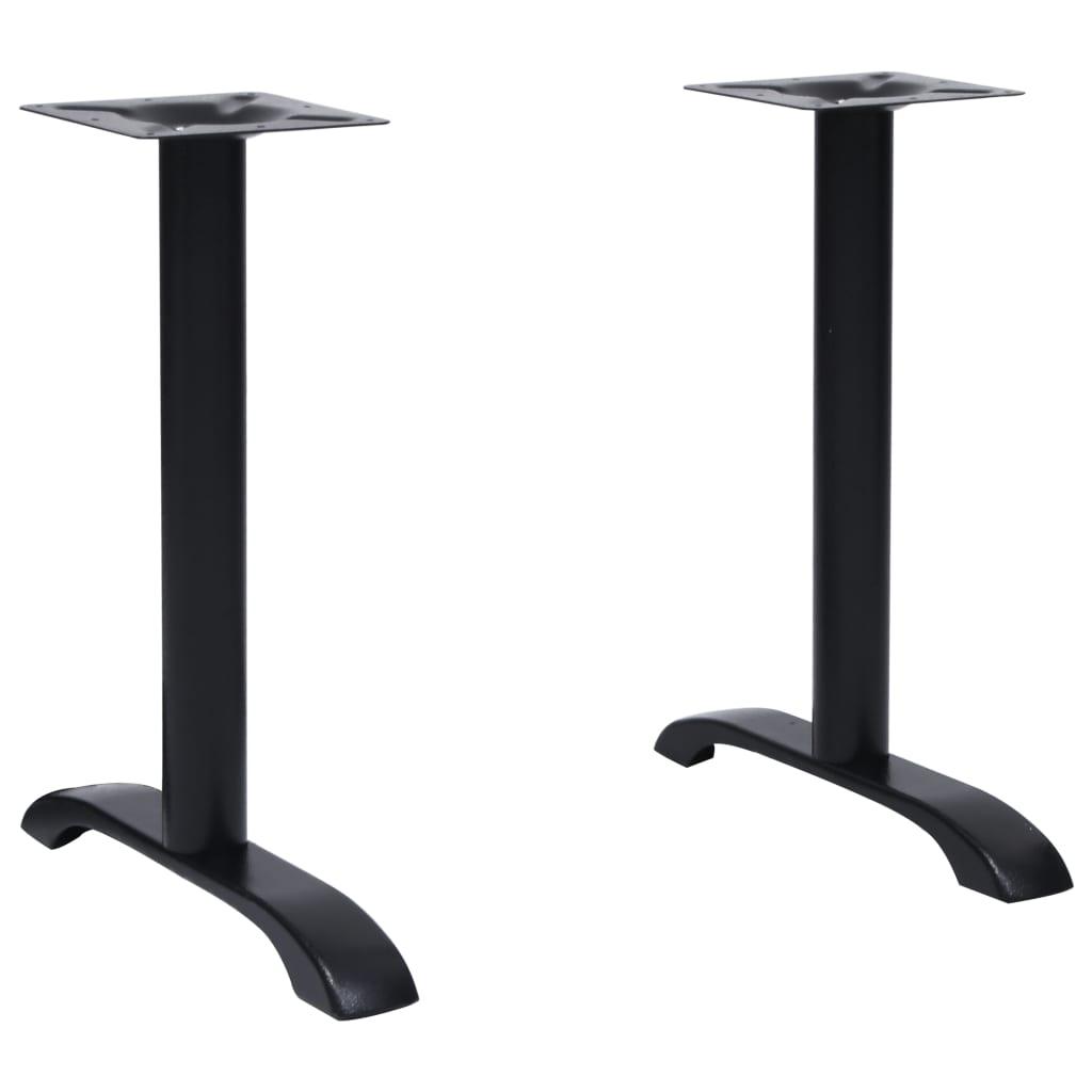 Bordben til bistrobord 2 stk 61x8x72 cm støbejern sort billede