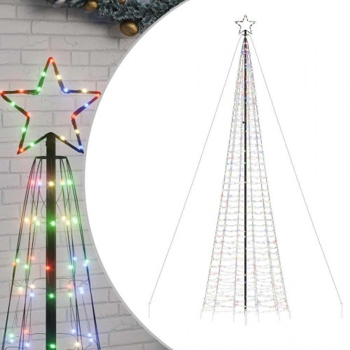 LED-juletræ med spyd 1534 LED'er 500 cm flerfarvet lys