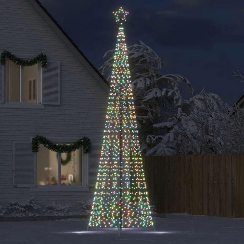 LED-juletræ med spyd 1534 LED'er 500 cm flerfarvet lys