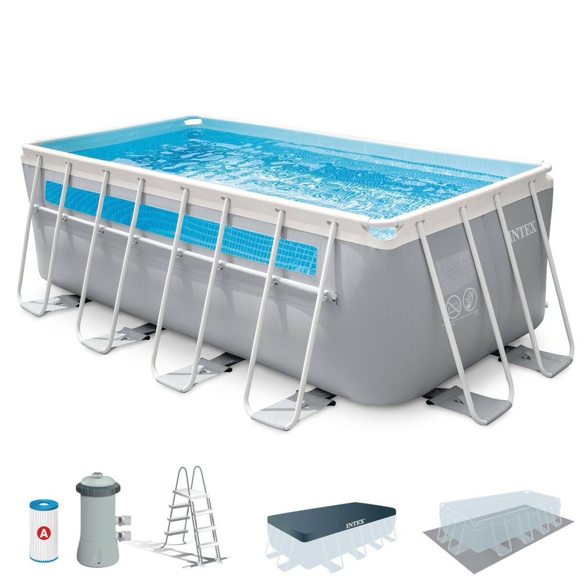 Fritstående Pool Intex 400 × 200 × 122 Cm Lysegrå