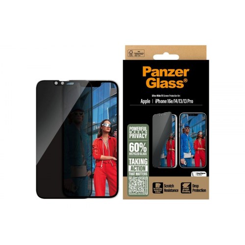 Skærmbeskyttelse PanzerGlass til iPhone 13/13 Pro/14 – Privacy, Ultra?Wide Fit