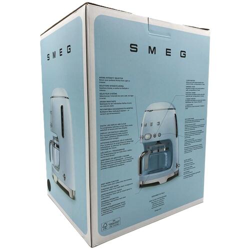 Kaffemaskine Smeg 50's Style DCF02BLEU 1,25 l – sort