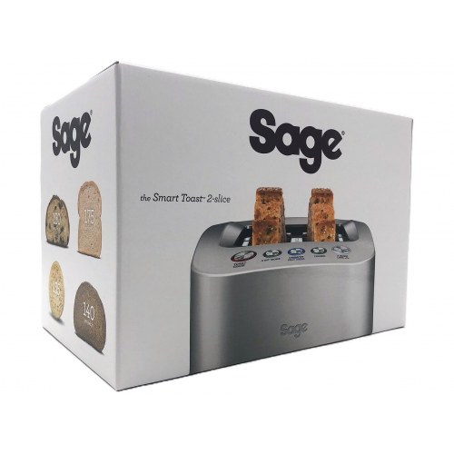 Brødrister 2-skiver Sage the Smart Toast – sølv