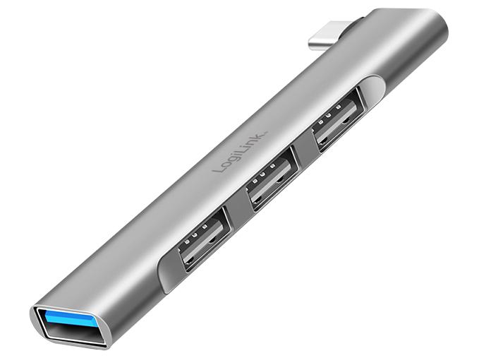 USB-C hub 4 porte LogiLink Ultraslim med USB 3.0