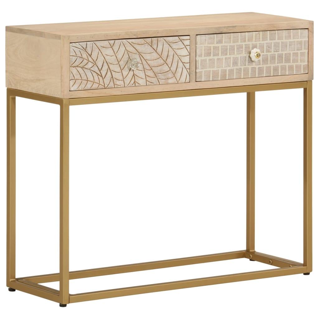 Konsolbord 90x30x76 cm massivt mangotræ og jern