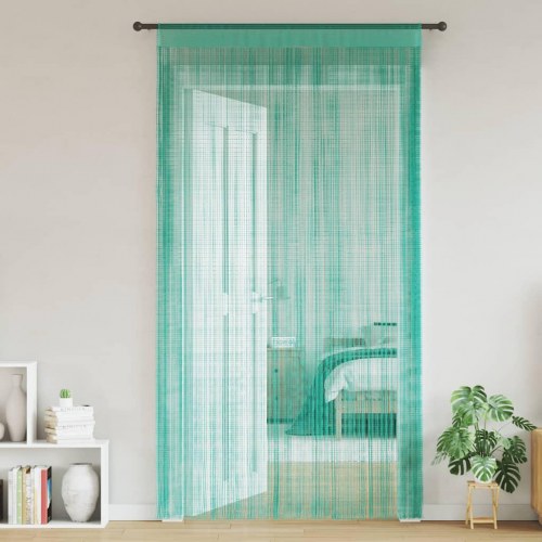 Trådgardiner 2 stk. 100 × 250 cm - turkis snoregardin