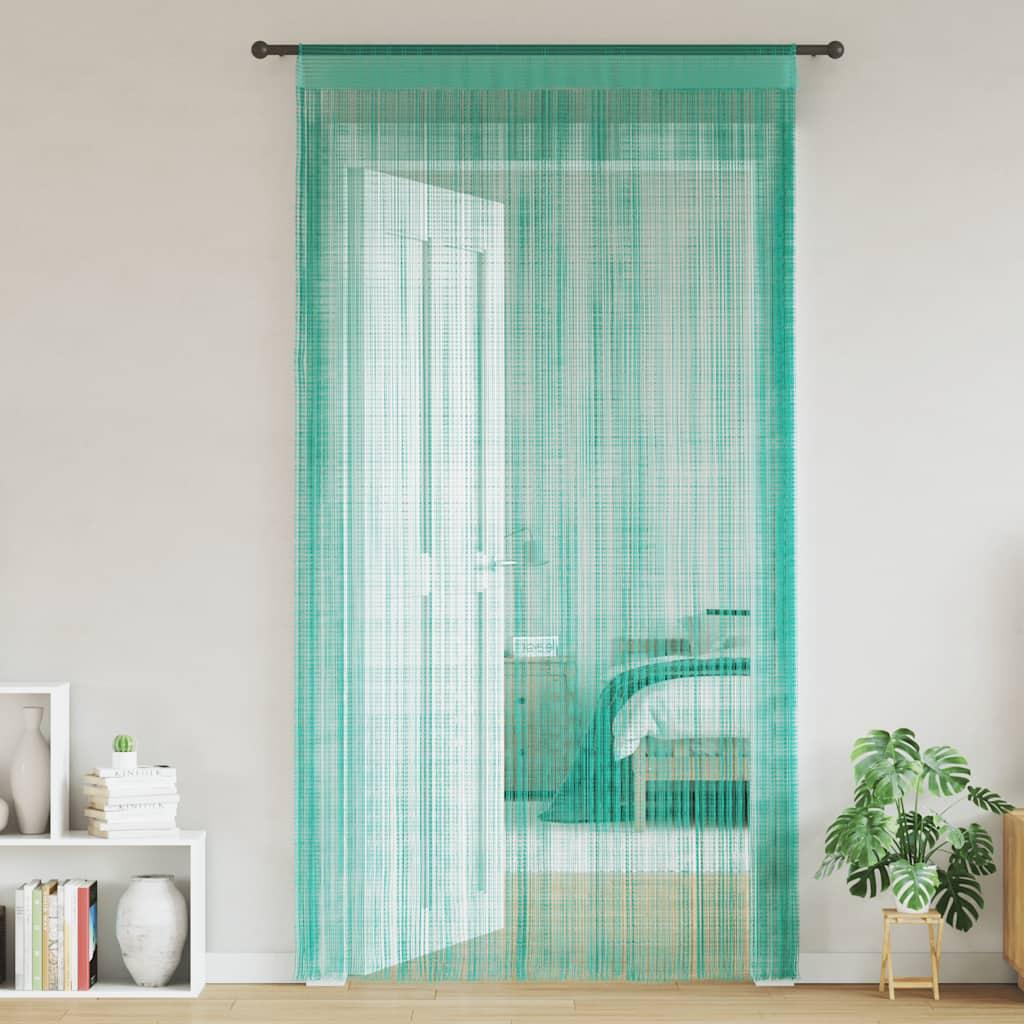 Trådgardiner 2 stk. 100 × 250 cm - turkis snoregardin