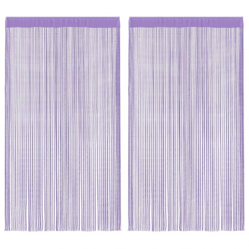 Trådgardiner 2 stk. 100×250 cm - lilla snoregardin