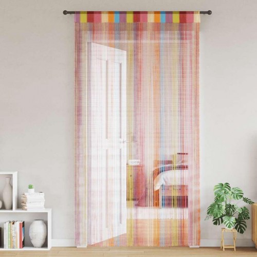 Trådgardiner 2 stk. 140×250 cm - flerfarvet snoregardin