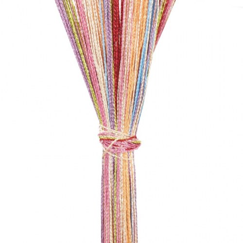 Trådgardiner 2 stk. 140×250 cm - flerfarvet snoregardin