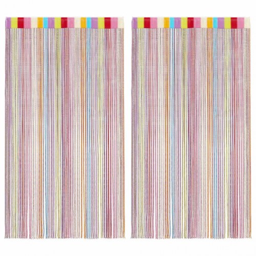 Trådgardiner 2 stk. 100×250 cm - flerfarvet snoregardin