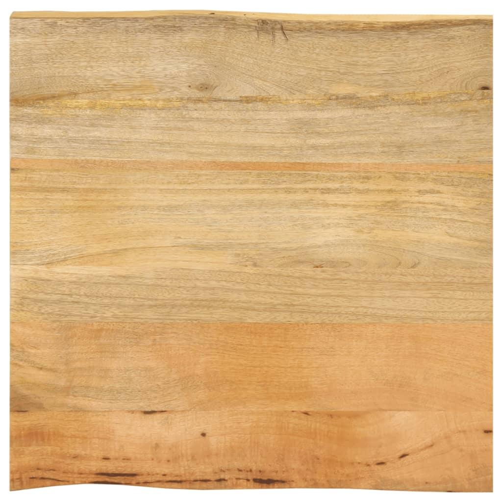 Bordplade i massivt mangotræ 40 x 40 x 3,8 cm med naturlig kant