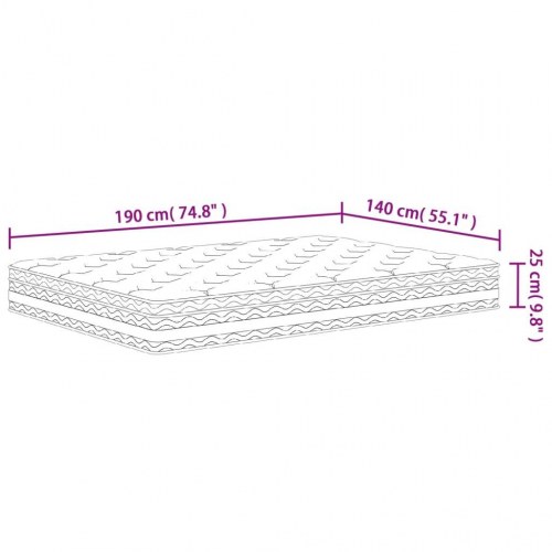 Springmadras med pocketfjedre 140×190 cm - medium fasthed