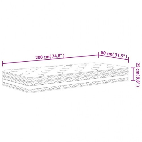 Springmadras med pocketfjedre 80×200 cm - medium hårdhed