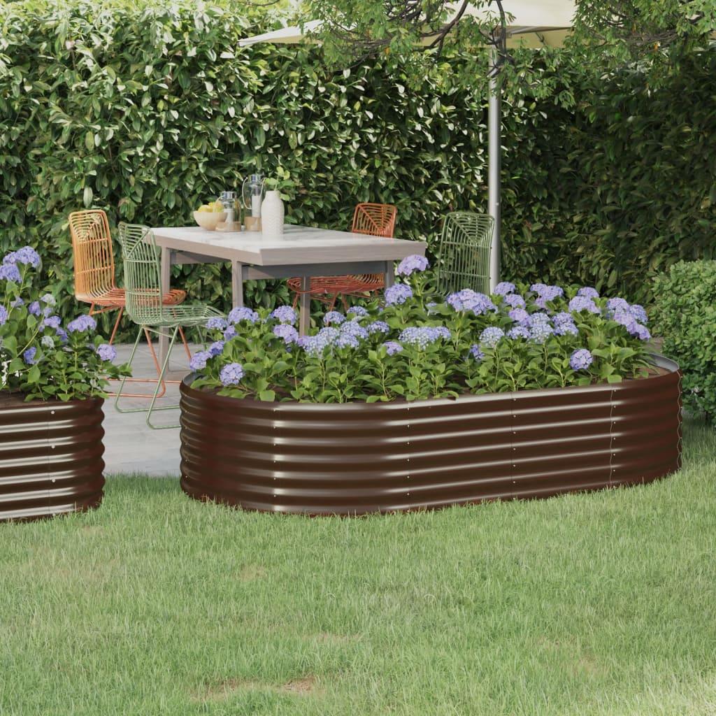 Plantekasse 175x100x36 cm galvaniseret stål brun