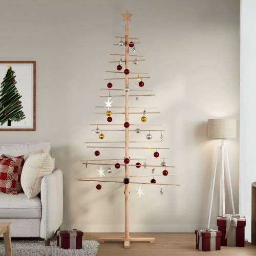 Dekorativt juletræ 210 cm i massivt fyrretræ