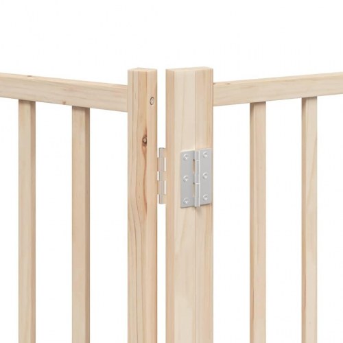 Hundelåge med dør 12 paneler 960 cm foldbar poppeltræ