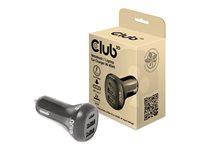 Biloplader CLUB3D 36 W med 2x USB-A og 1x USB-C  sort