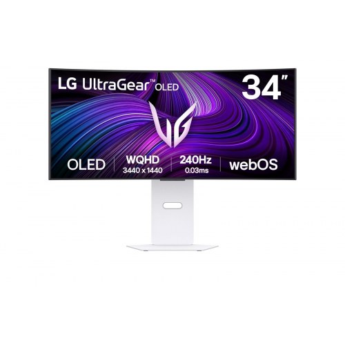 Skærm til gaming LG UltraGear 34" OLED WQHD 240 Hz (hvid)