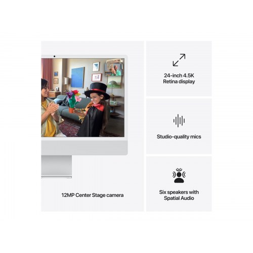 Stationær computer Apple iMac 24" 4,5K Retina (M4, 16 GB, 256 GB) – sølv