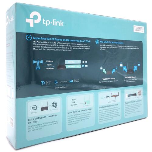 Wi-Fi router TP-Link Archer MR400 AC1200 4G LTE Dual Band