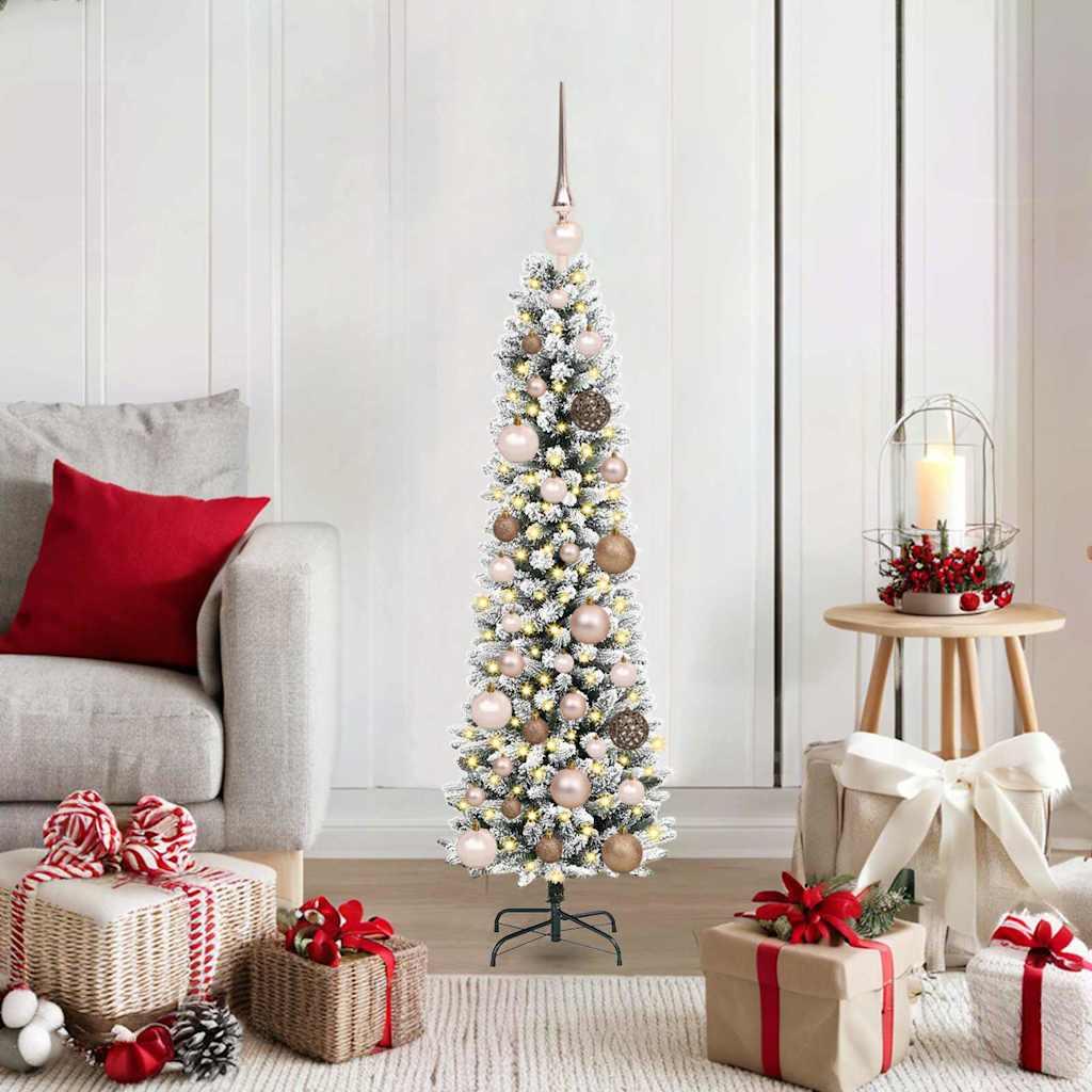 Kunstigt juletræ med stativ Hvid 120 cm PVC og metal og plast