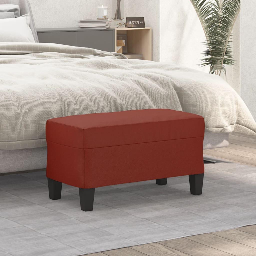 Bænk 70x35x41 cm kunstlæder vinrød billede